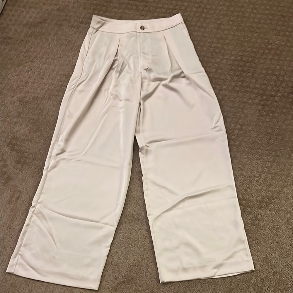 Banana Republic Cream Wide-Leg Trousers